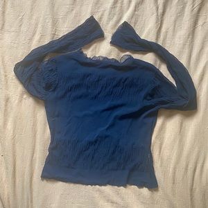 Max Studio banded ruched sheer top